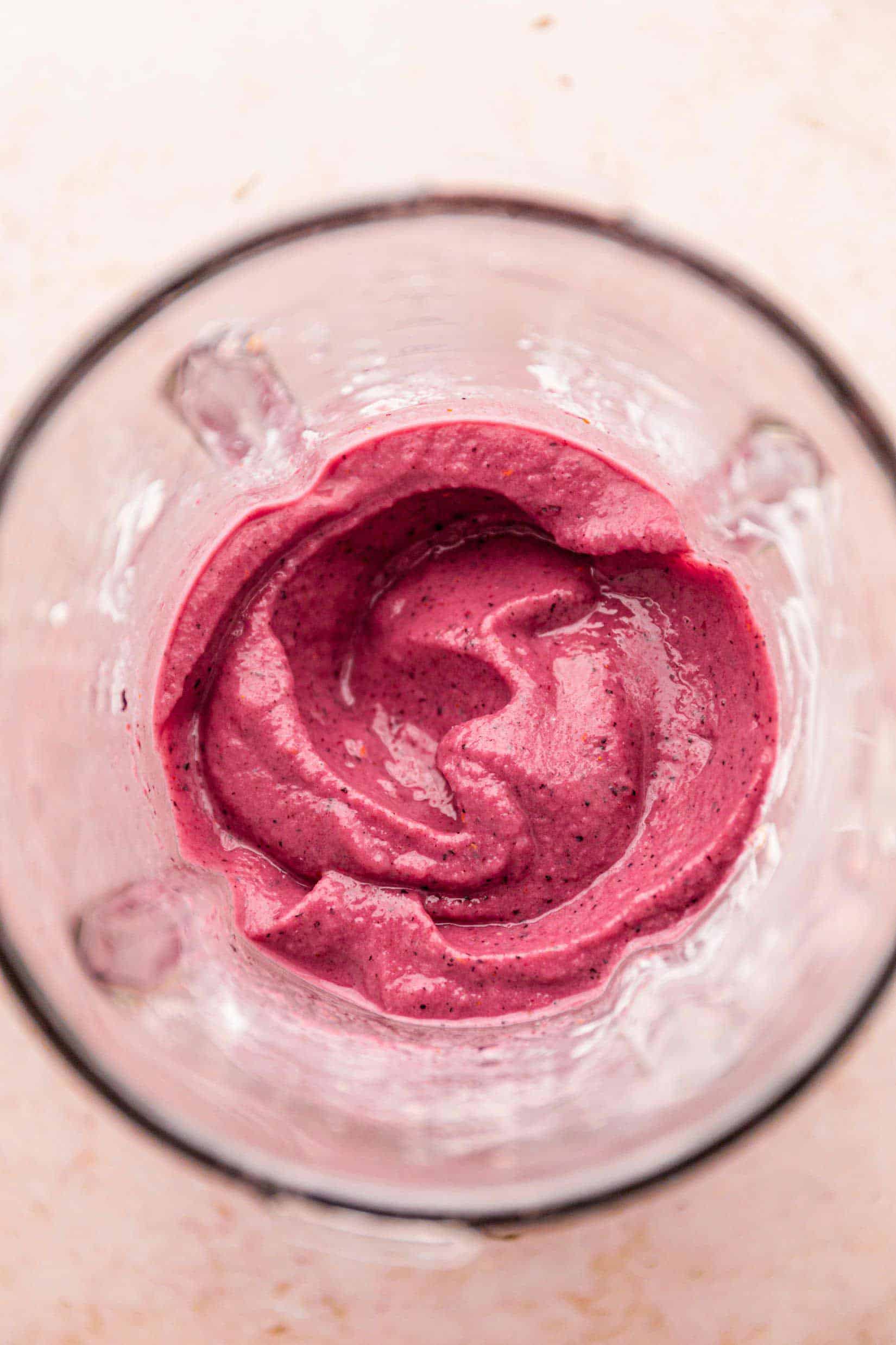 thick watermelon smoothie in a blender.