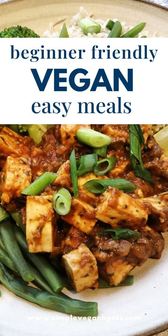 Easy vegan meals poster.