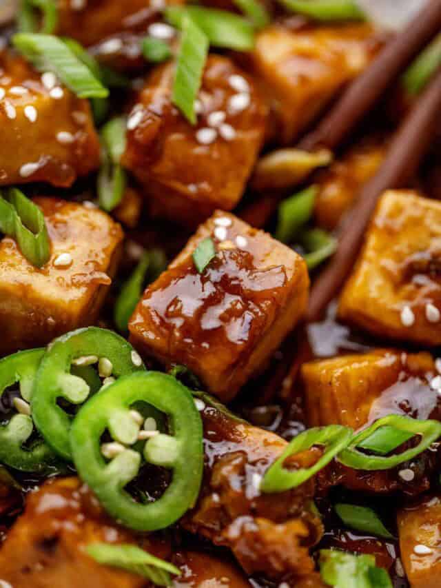 Sesame garlic tofu.