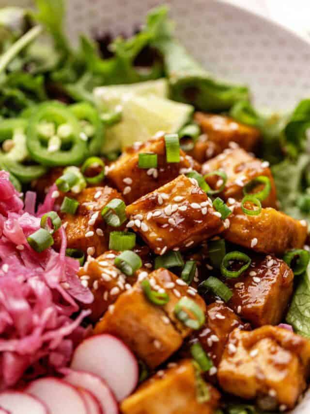 Garlic tofu stir fry.