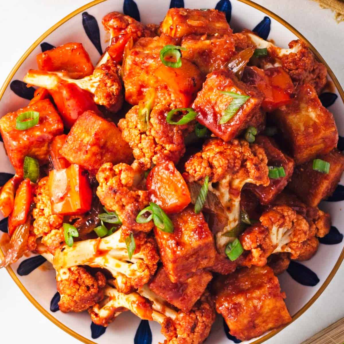 Sweet and Spicy Tofu Stir Fry (With Cauliflower)