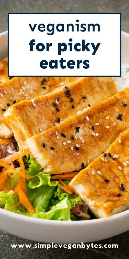 Vegan wrap with crispy tofu, lettuce, and sesame seeds