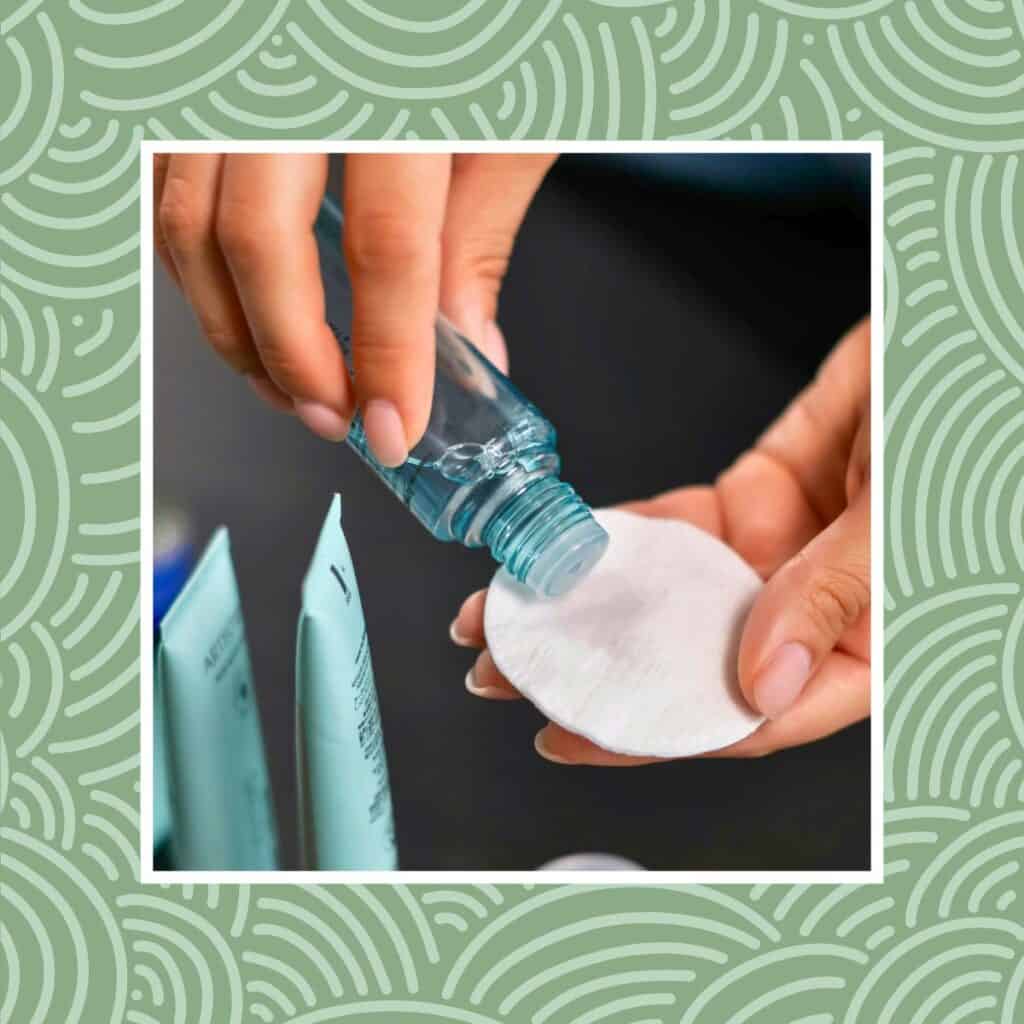 Toner applied to cotton pad for simple and effective skincare