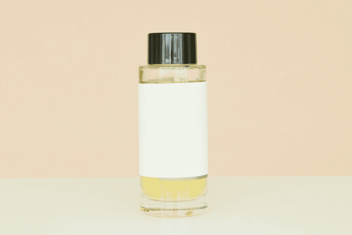 Minimal toner bottle for simple vegan skincare routine